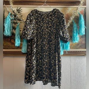 Misguided Floral Baby Doll Dress With Puff Sleeves. Size 18.XXL.